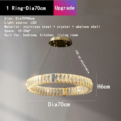 DecorBites™ Crystal LED Chandelier for Kitchen Dining Room Duplex Villa Lighting Fixtures