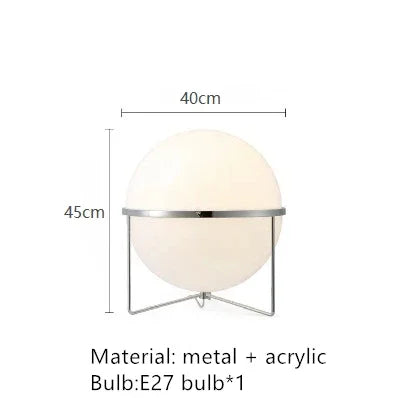DecorBites™ Garrault LED Chrome Metal Ball Floor Lamp with White Acrylic Shade