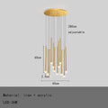 DecorBites™ LED Chandelier: Modern Minimalist Gold Black Wire Adjustable Light Fixture for Dining Room