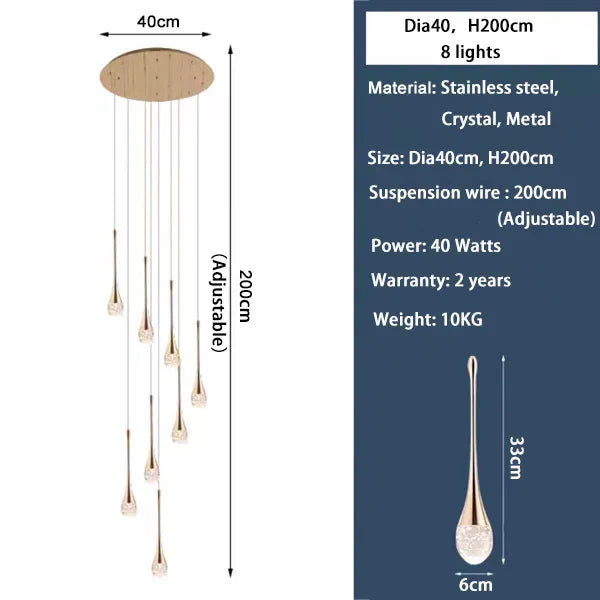 DecorBites™ Crystal Staircase Chandelier for Luxe Home Decor