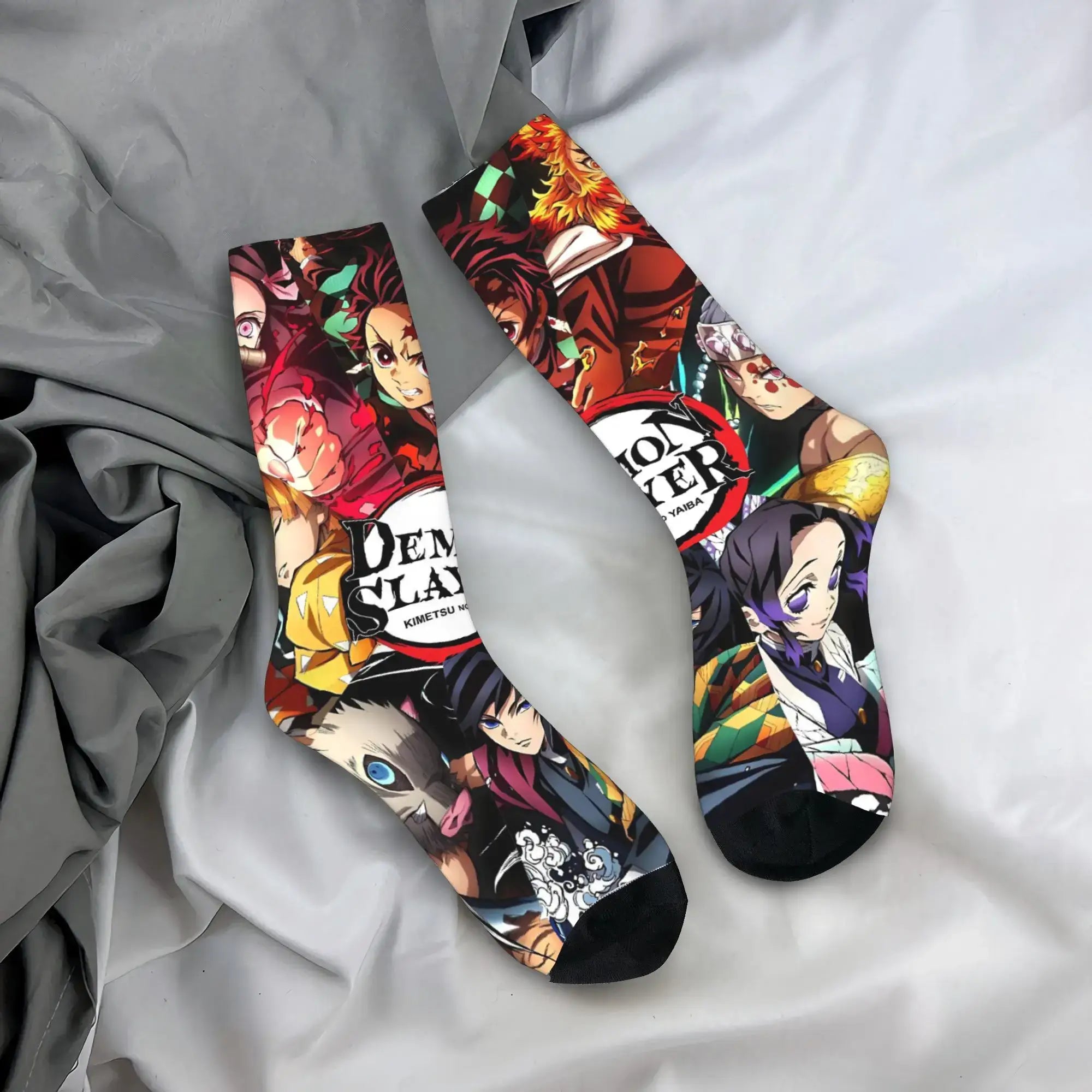 Demon Slayer Socks: Nezuko & Giyu Trendy Skateboard Style