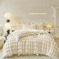 DecorBites™ Double-Sided Rabbit Fur Bedding Set, Plush Velvet Fleece, Monochromatic Luxury Duvet Set