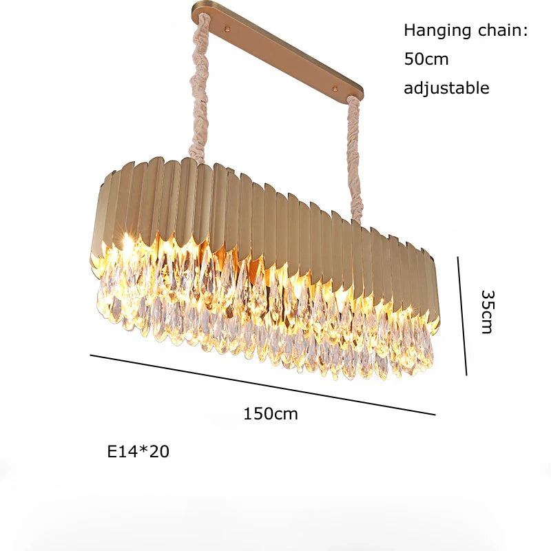 DecorBites™ Crystal Water Droplet Pendant Lights, Dimmable Luxury LED Dining Room Fixture