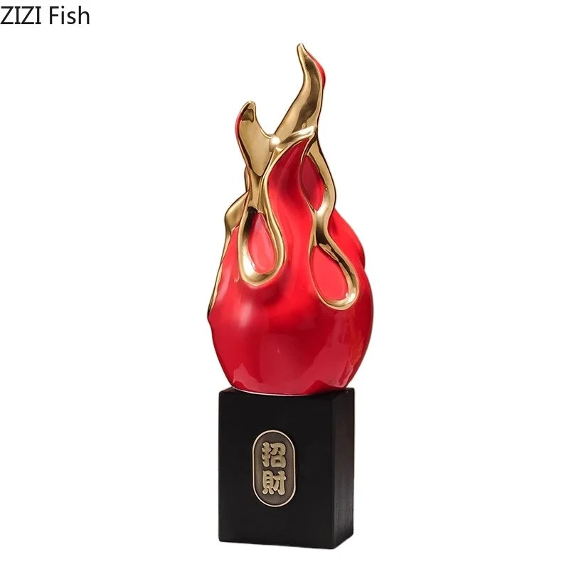 DecorBites™ Gilded Pitaya Cat Ceramic Feng Shui Ornament Landscaping Decoration