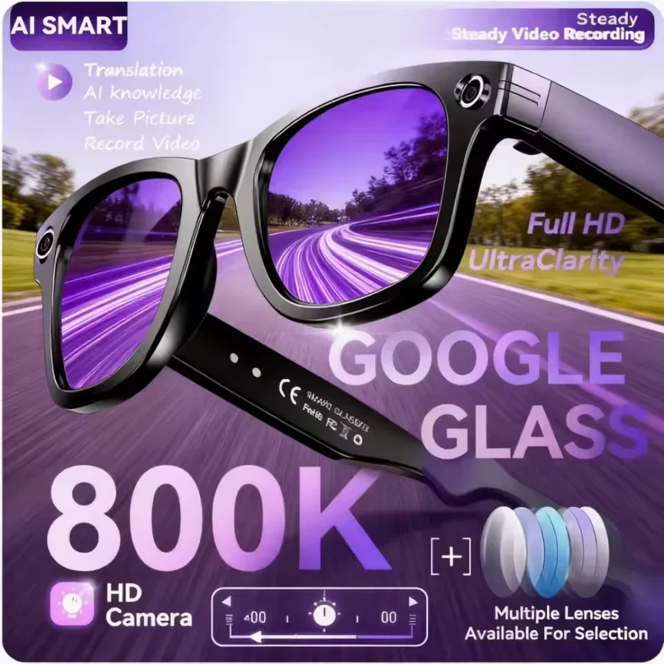 GUHUAVMI New 800W Camera AI Smart Glasses Color-Changing Translation Glasses Photo Video Recording Waterproof