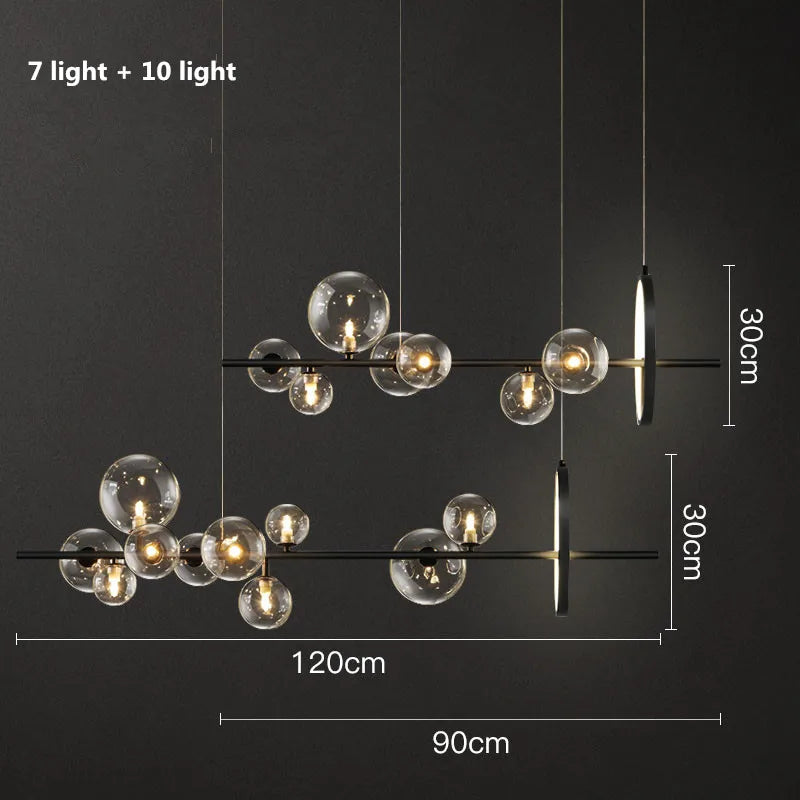 DecorBites™ Glass Ball G9 LED Chandelier: Modern Minimalist Nordic Design