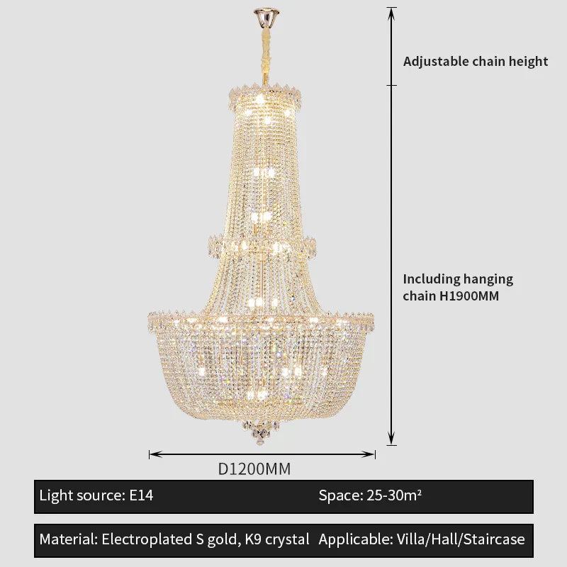 DecorBites™ Crystal Duplex Chandelier: New Light Luxury Modern Design for Living Room & Hall