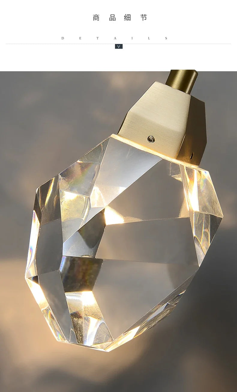 DecorBites™ Crystal Wall Sconce Light - Modern Golden Nordic LED Fixture for Living Room