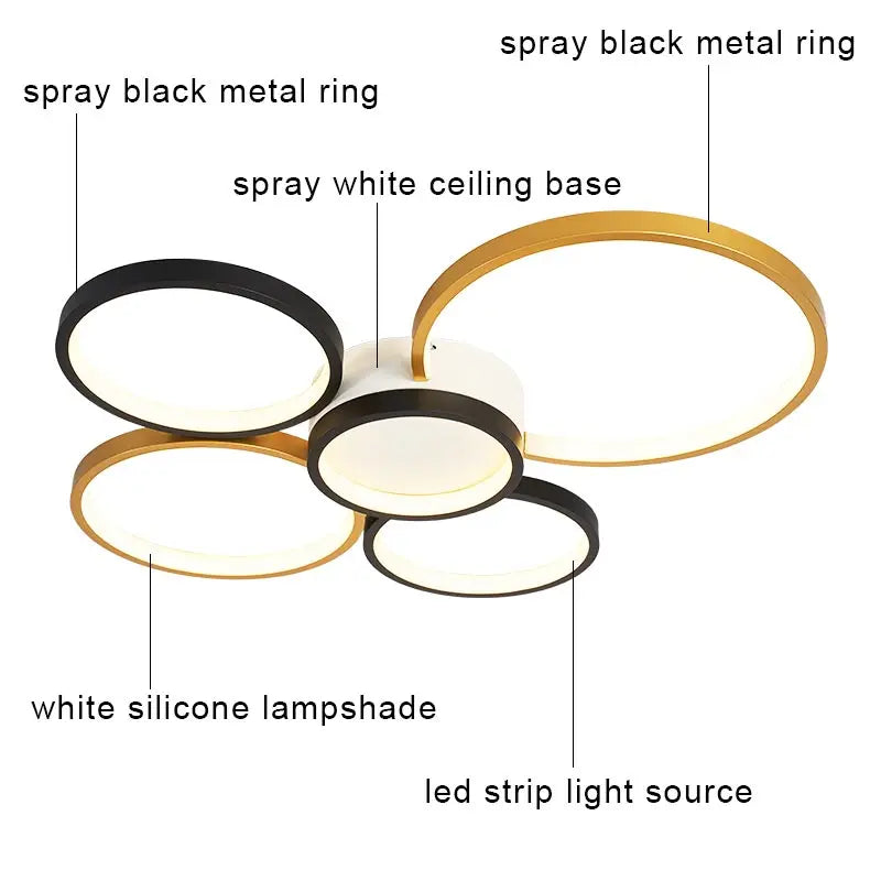 DecorBites™ LED Ceiling Chandelier Remote Control Living Room Bedroom Kitchen Lamp White