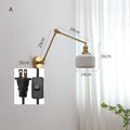 DecorBites™ Copper Swing Arm Wall Lights Sconce Up Down LED Modern Ceramic Lampshade