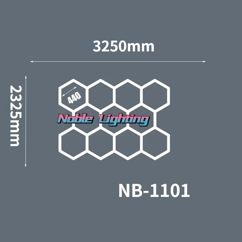DecorBites™ Hexagon LED Ceiling Light for Barbershop and Garage Hair Salon