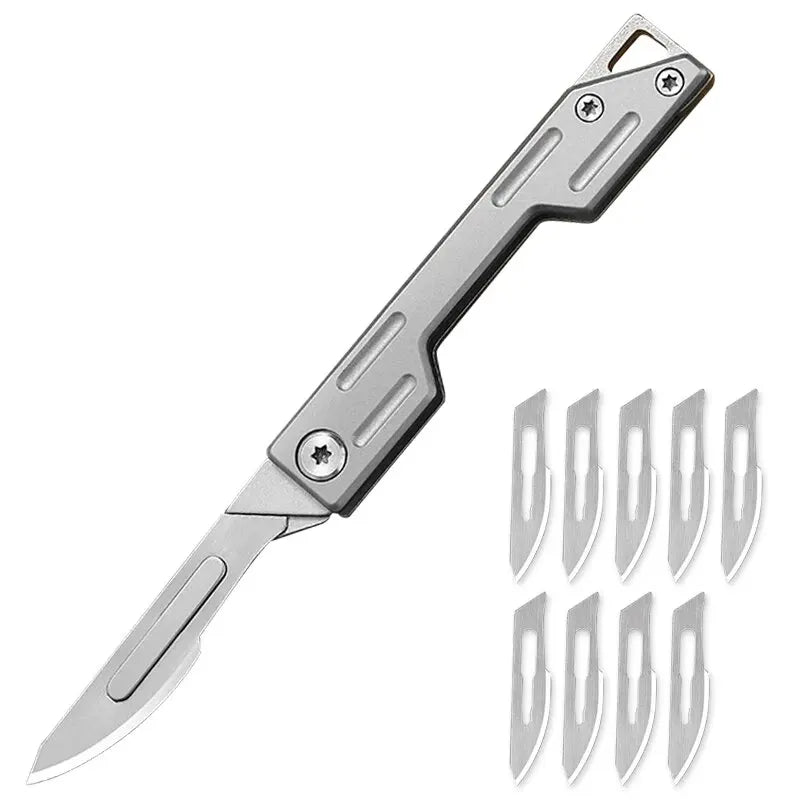 Folding Pocket Knife with 9 Replaceable Blades, Hobby Craft Utility Knife