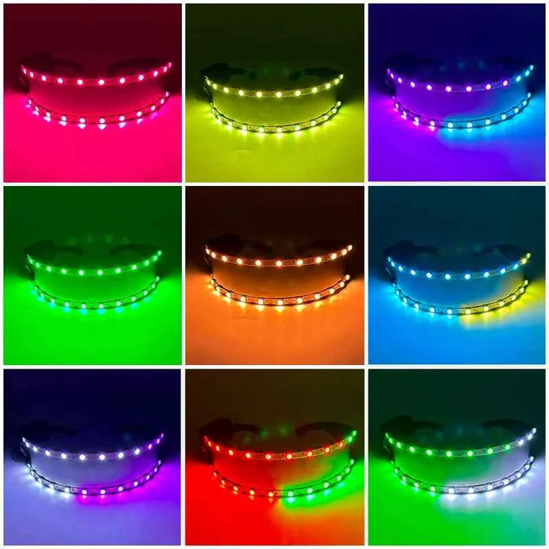 Cyberpunk Futuristic Luminous Rave Goggles LED glowing glasses Accessories