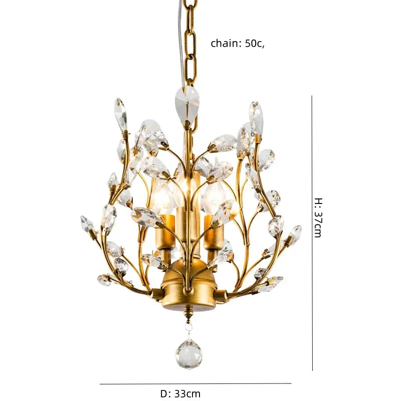 DecorBites™ Crystal Tree Chandelier Ceiling Light for Bedroom with LED E14 Bulbs