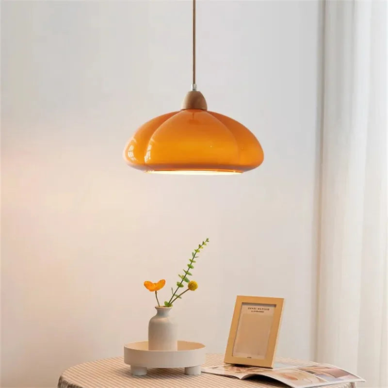 DecorBites™ Glass Pumpkin Chandelier for Restaurant Balcony and Bedroom Lighting