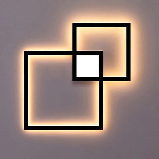 DecorBites™ Dimmable Square LED Wall Sconce: Modern Black White Metal Indoor Lighting
