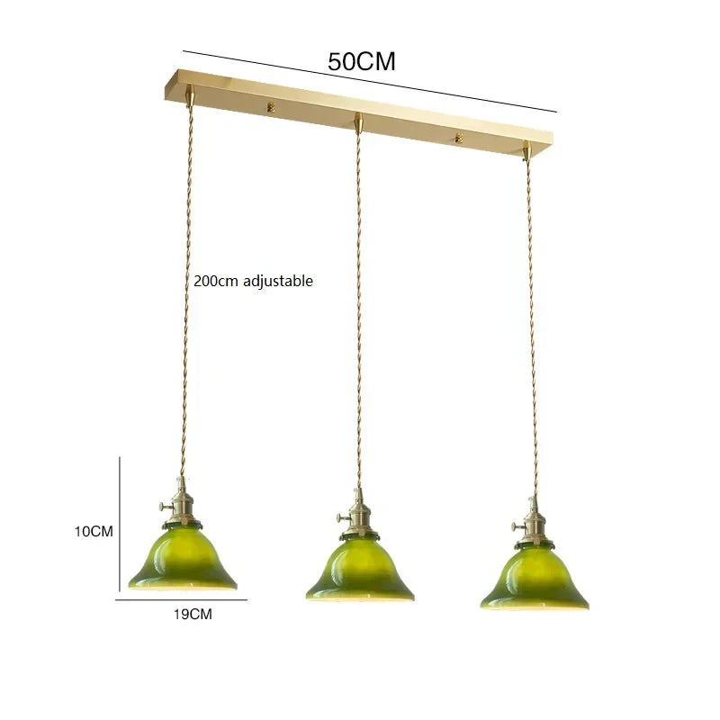 DecorBites™ Green Glass LED Pendant Light for Home, Restaurant, Bar, and Loft Style Decor.