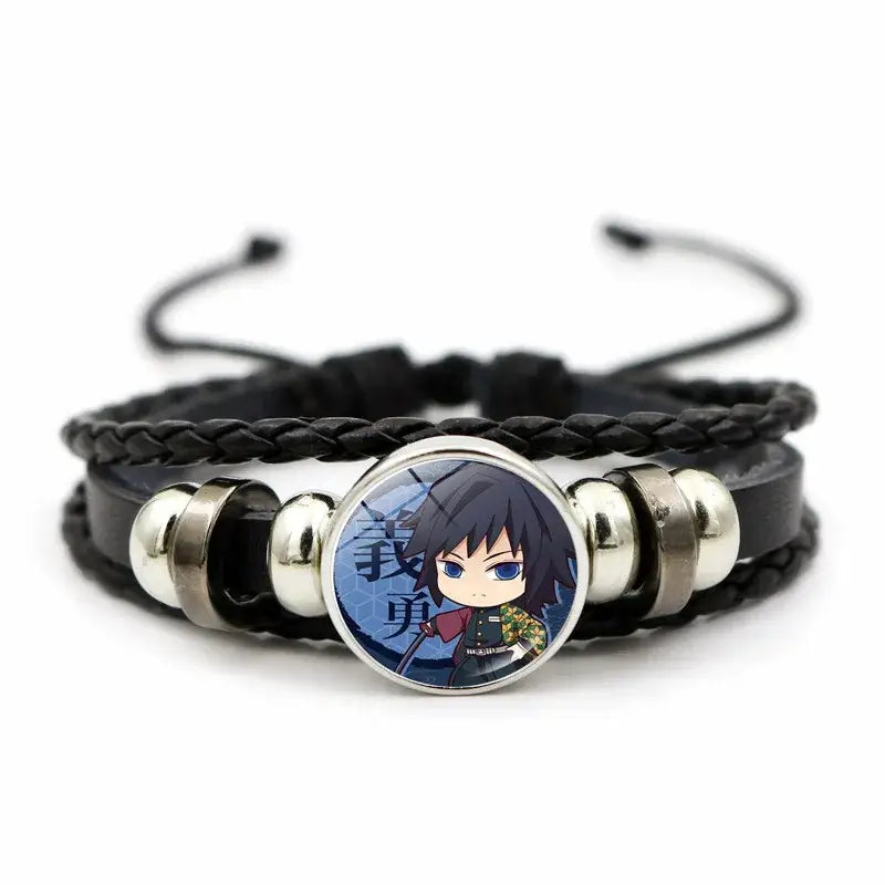 Demon Slayer Bracelet: Tanjiro & Nezuko Leather Charm