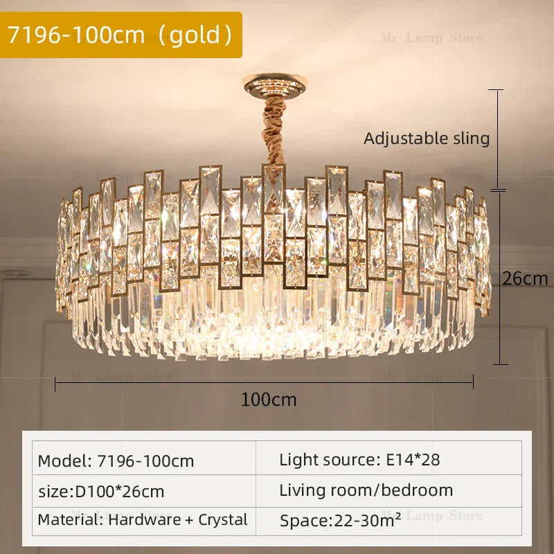 DecorBites™ Crystal Chandelier: Postmodern Light Luxury for Living Room, Bedroom, Kitchen.