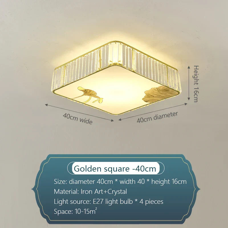 DecorBites™ Crystal Chinese Style Ceiling Light for Living Room and Bedroom