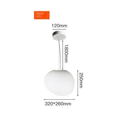 DecorBites™ Glass Ball LED Pendant Light - Modern White Nordic Hanging Fixture