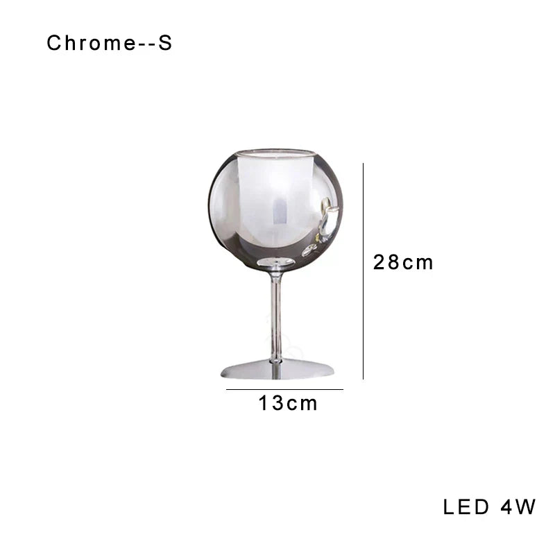 DecorBites™ Gold Chrome Glass Table Decor Lamp for Luxury Living Room, Villa, Store, Cafe