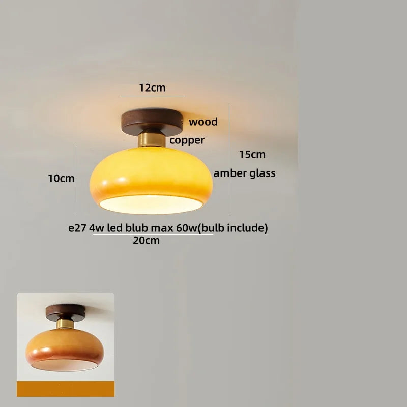 DecorBites™ Glass LED Ceiling Lamp Iron Base Nordic Modern Simple Design