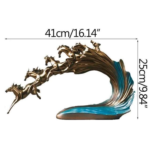 DecorBites™ Galloping Horse Luxury Sculpture: Elegant Decor for Office, Living Room & Store.