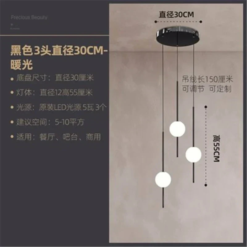 DecorBites™ Glass Ball LED Ceiling Chandelier for Home Decor and Lighting