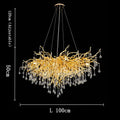 DecorBites™ Golden Branch Crystal Chandelier for Modern Luxury Living Room & Hotel Lobby Decor