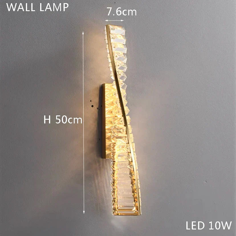 DecorBites™ Gold Crystal Copper Ceiling Lamps LED Modern Home Room Decor Lighting