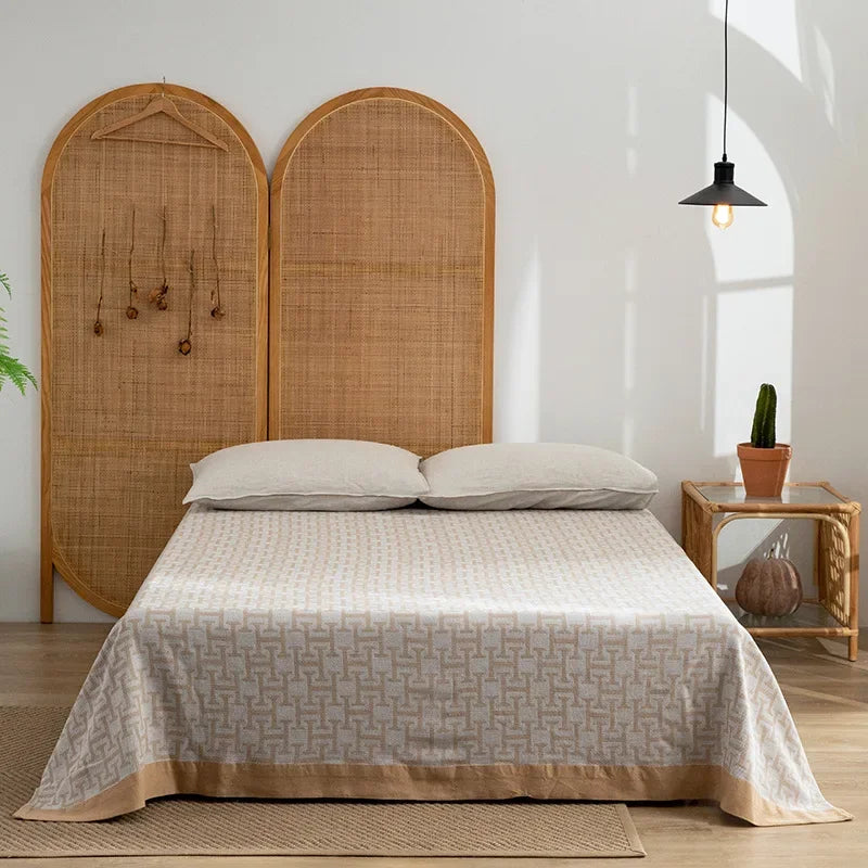 DecorBites™ Cotton Throw Blanket - Retro Chinese Style Quilt & Sofa Cover