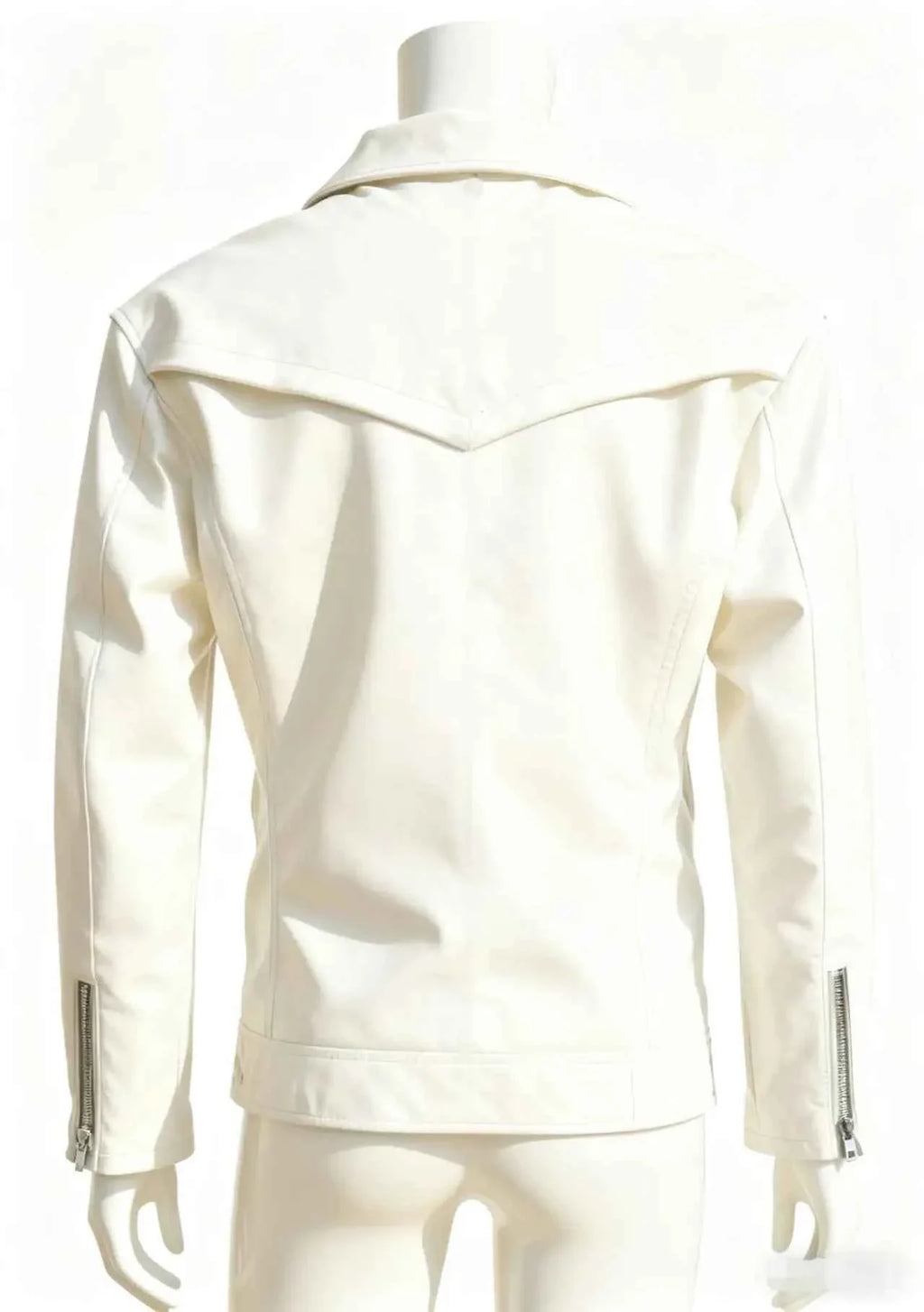 Unisex Oversized Button-down PU Leather Coat with Multiple Zippers Polo Jacket, with Many Zippers