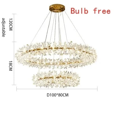 DecorBites™ Crystal LED Chandelier for Home Decor – Modern Hanging Lamp