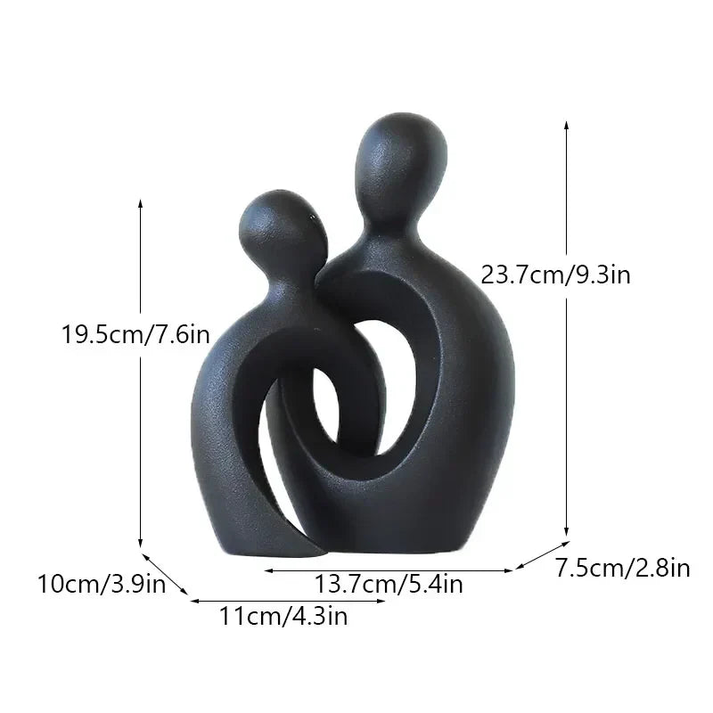 DecorBites™ Couple Love Sculpture Modern Nordic Abstract Ceramic Figurine Home Decor