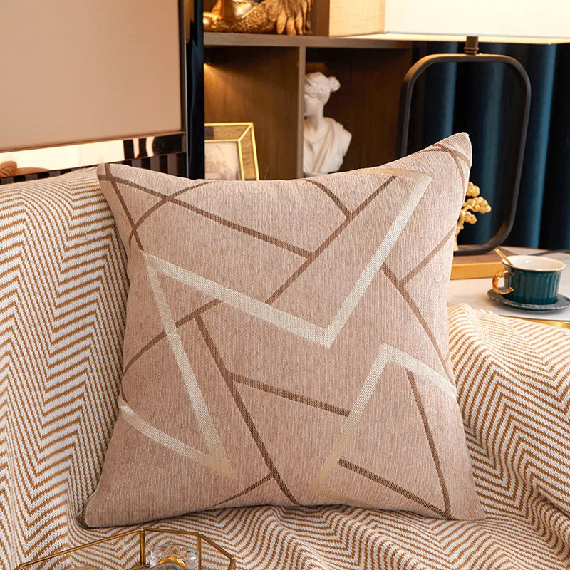 DecorBites™ Geometric Chenille Cushion Cover 45x45 Comfortable Luxury Home Decor