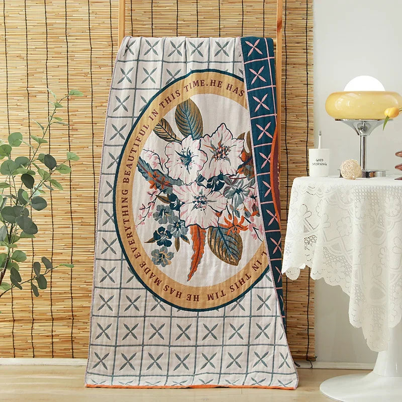 DecorBites™ Cotton Gauze Adult Bath Towels: Luxury, Quick-Dry, Soft & Absorbent