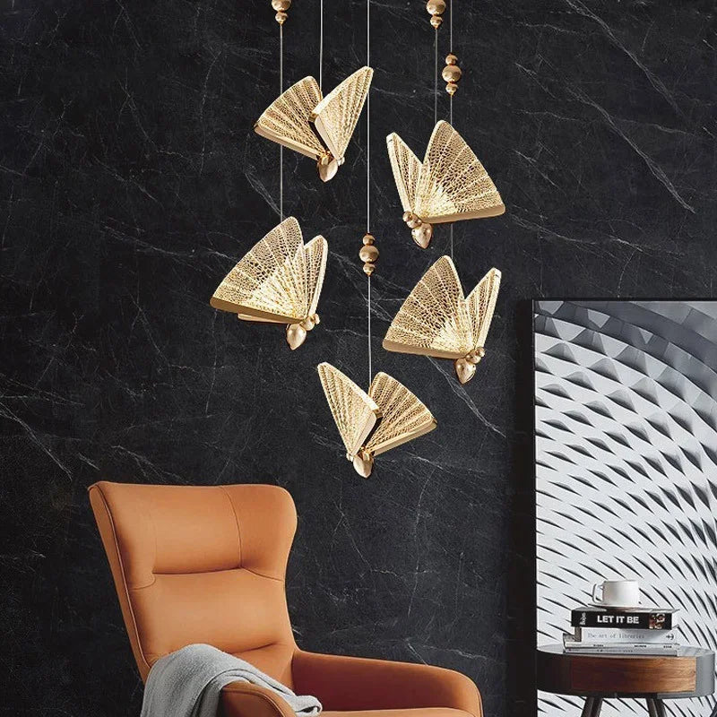 DecorBites™ LED Butterfly Pendant Light for Bedroom Living Room: Modern Chanderlier Fixture Lamps