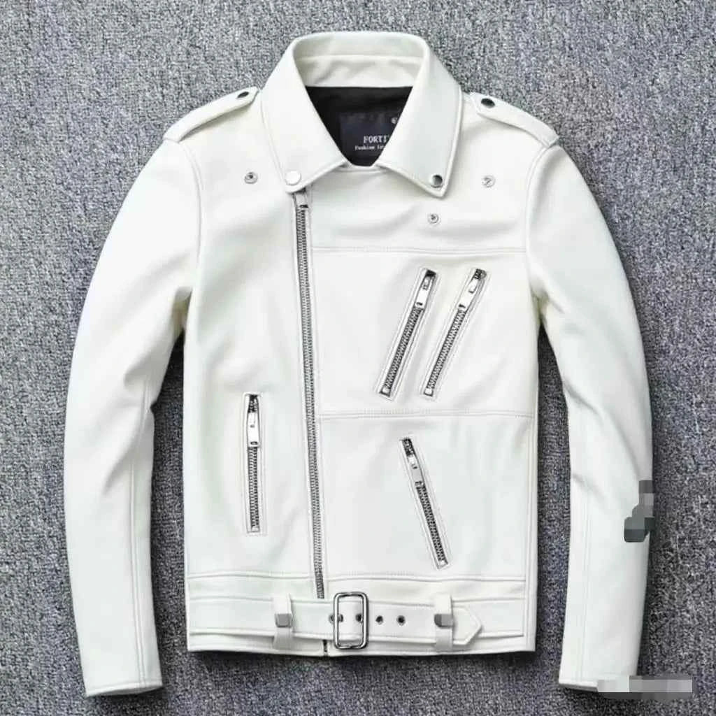 Unisex Oversized Button-down PU Leather Coat with Multiple Zippers Polo Jacket, with Many Zippers