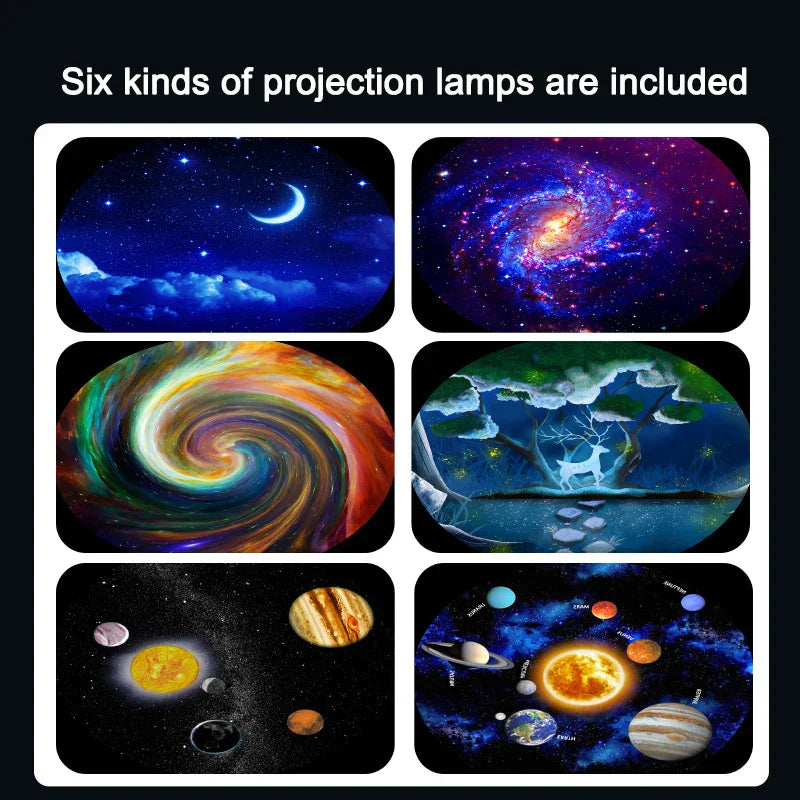 DecorBites™ Galaxy Night Light Projector: 360° Adjustable Star Sky Lamp for Bedroom, Kids' Gift