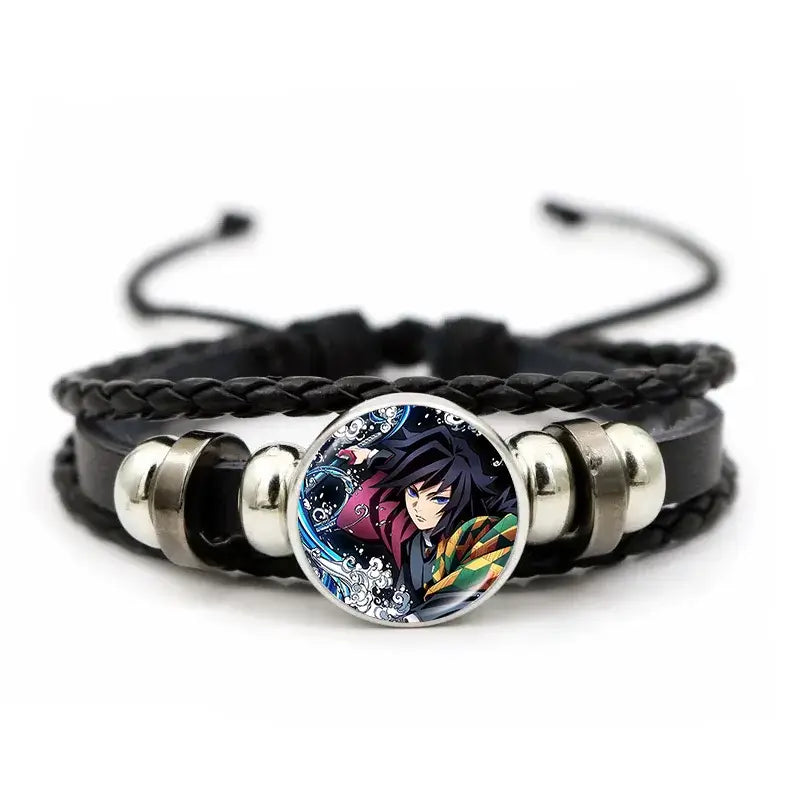 Demon Slayer Bracelet: Tanjiro & Nezuko Leather Charm