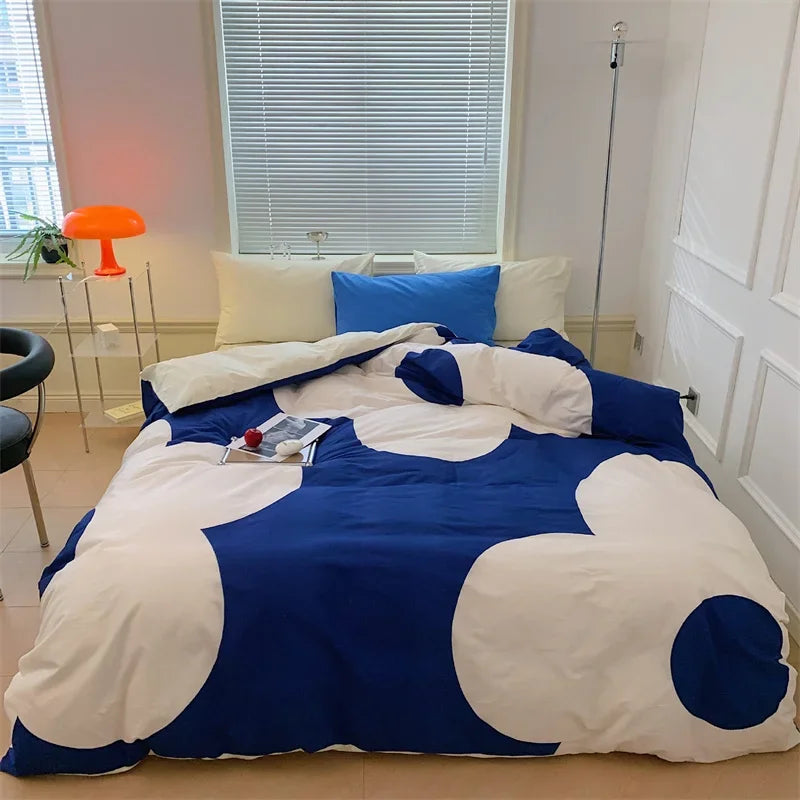 DecorBites™ Large Flowers Print Cotton Satin Full Size Comforter Bedding Set