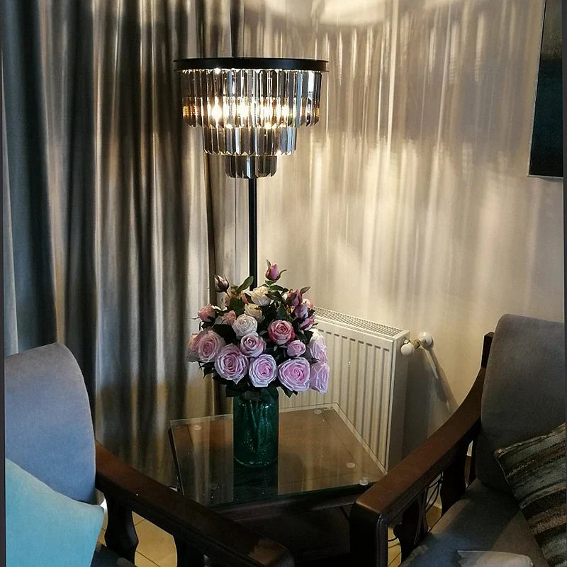 DecorBites™ Crystal Floor Lamp: Modern Nordic Design for Luxury Living Room Decor