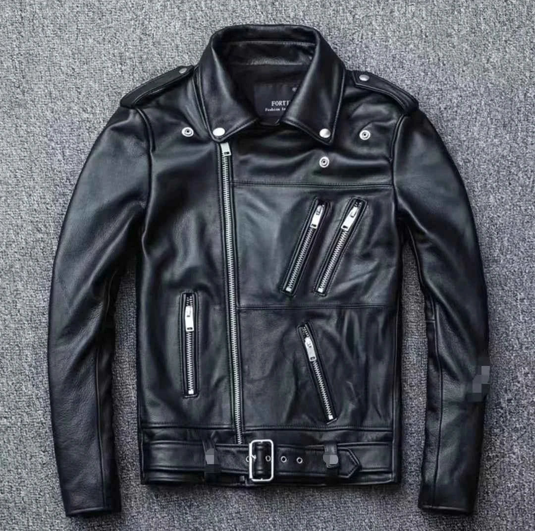 Unisex Oversized Button-down PU Leather Coat with Multiple Zippers Polo Jacket, with Many Zippers