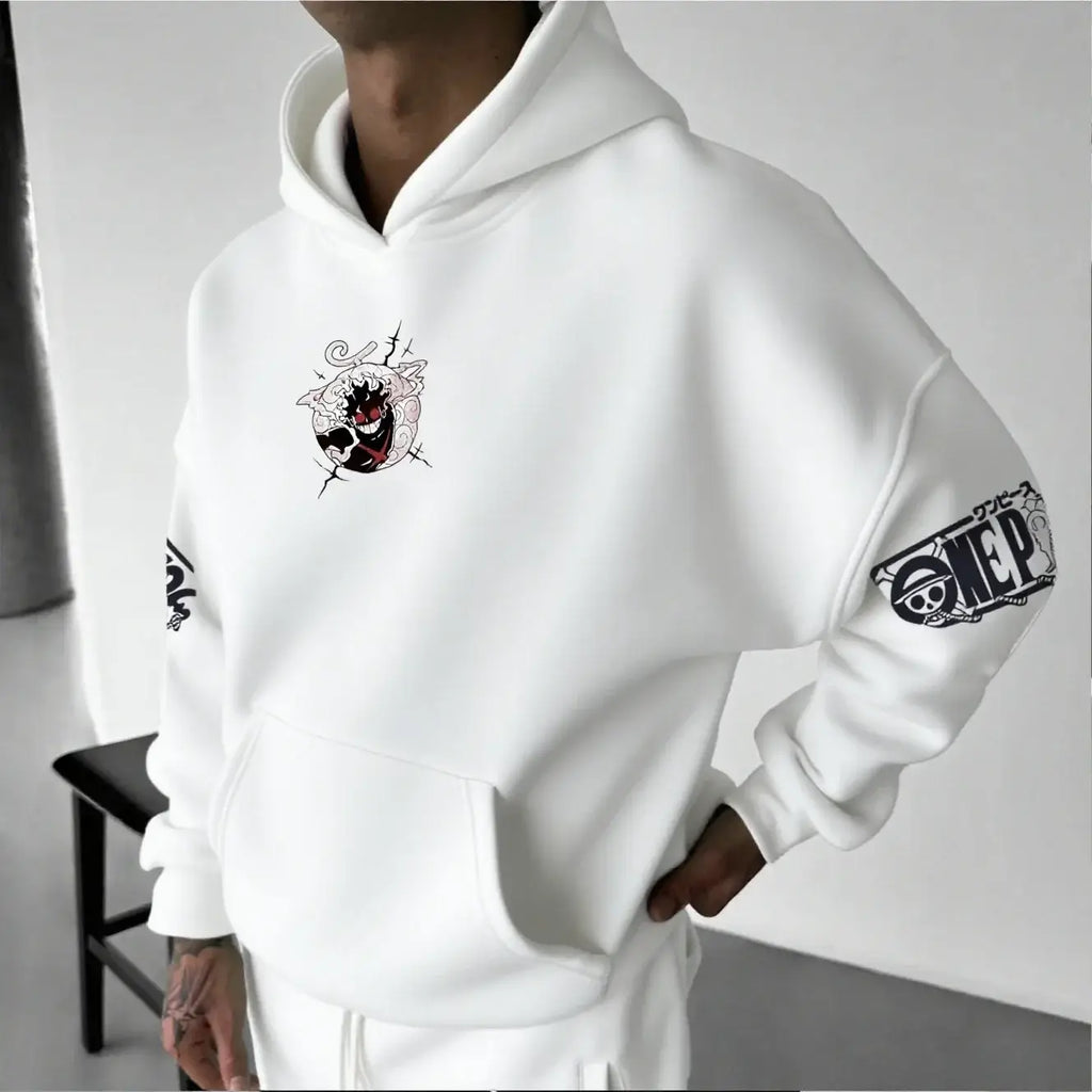 One Piece Luffy Gear 5 Nika Oversized Anime Hoodie