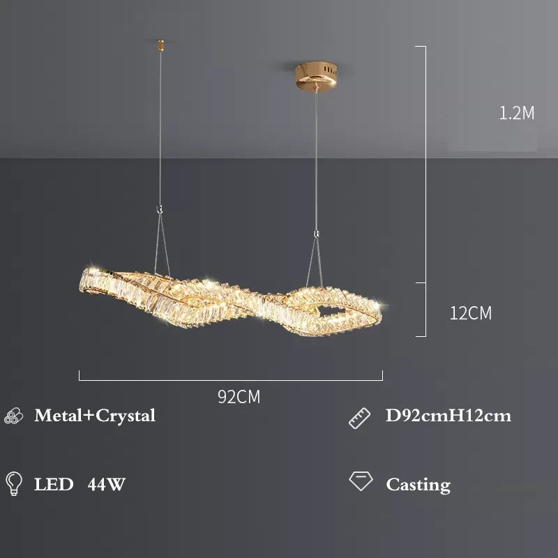 DecorBites™ Crystal LED Pendant Chandeliers for Luxury Living Room Decor