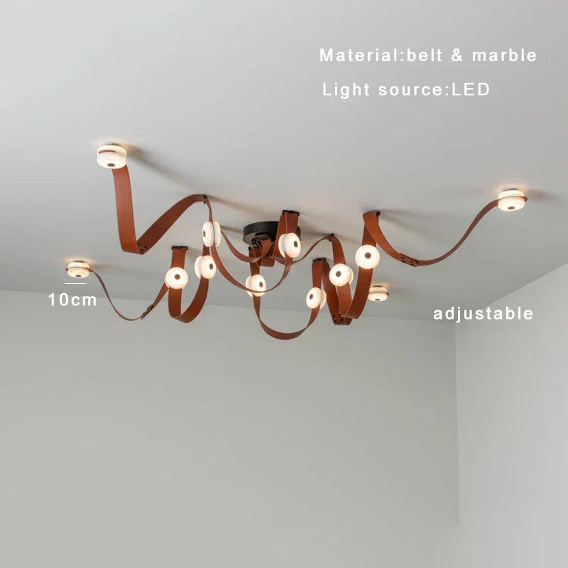 DecorBites™ Leather Marble Pendant Lights Luxury Dimmable Fixture Easy Installation Bedroom Living Room Lamp