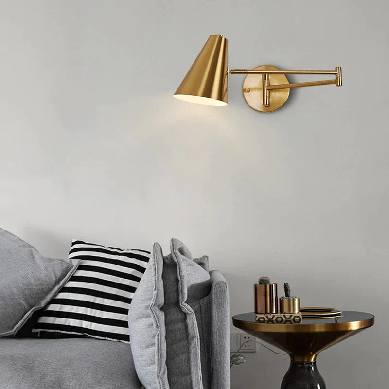 DecorBites™ Adjustable Swing Arm Wall Lamp for Bedroom, Restaurant, and Luxury Ambiance