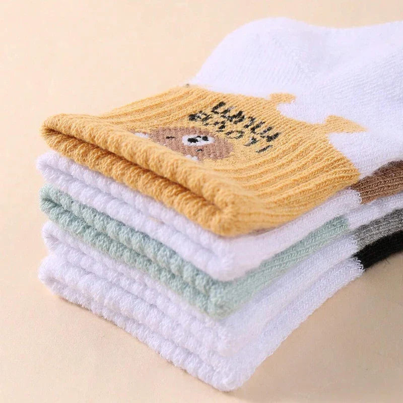 5 Pairs Baby Ankle Socks for Boys & Girls