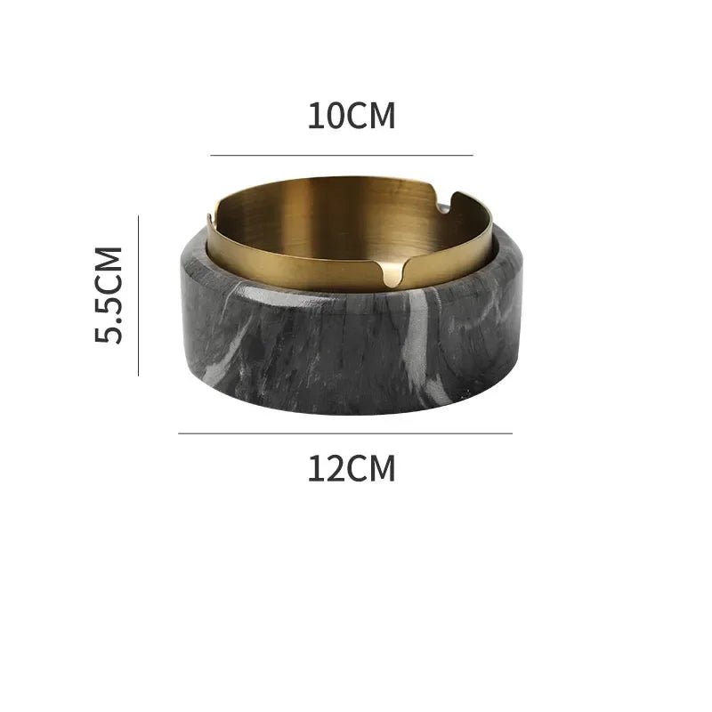 DecorBites™ Gold Plated Marble Texture Ashtray - Smoking Accessories Weed Tray